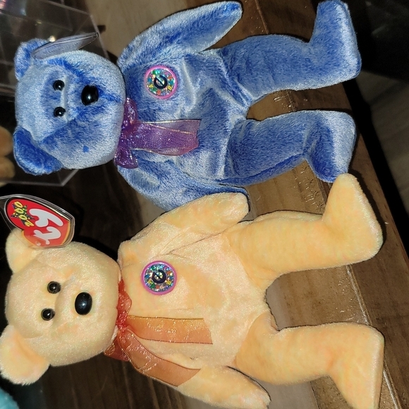 Ty Beanie Babies Periwinkle and Sunny Bears - Picture 1 of 9